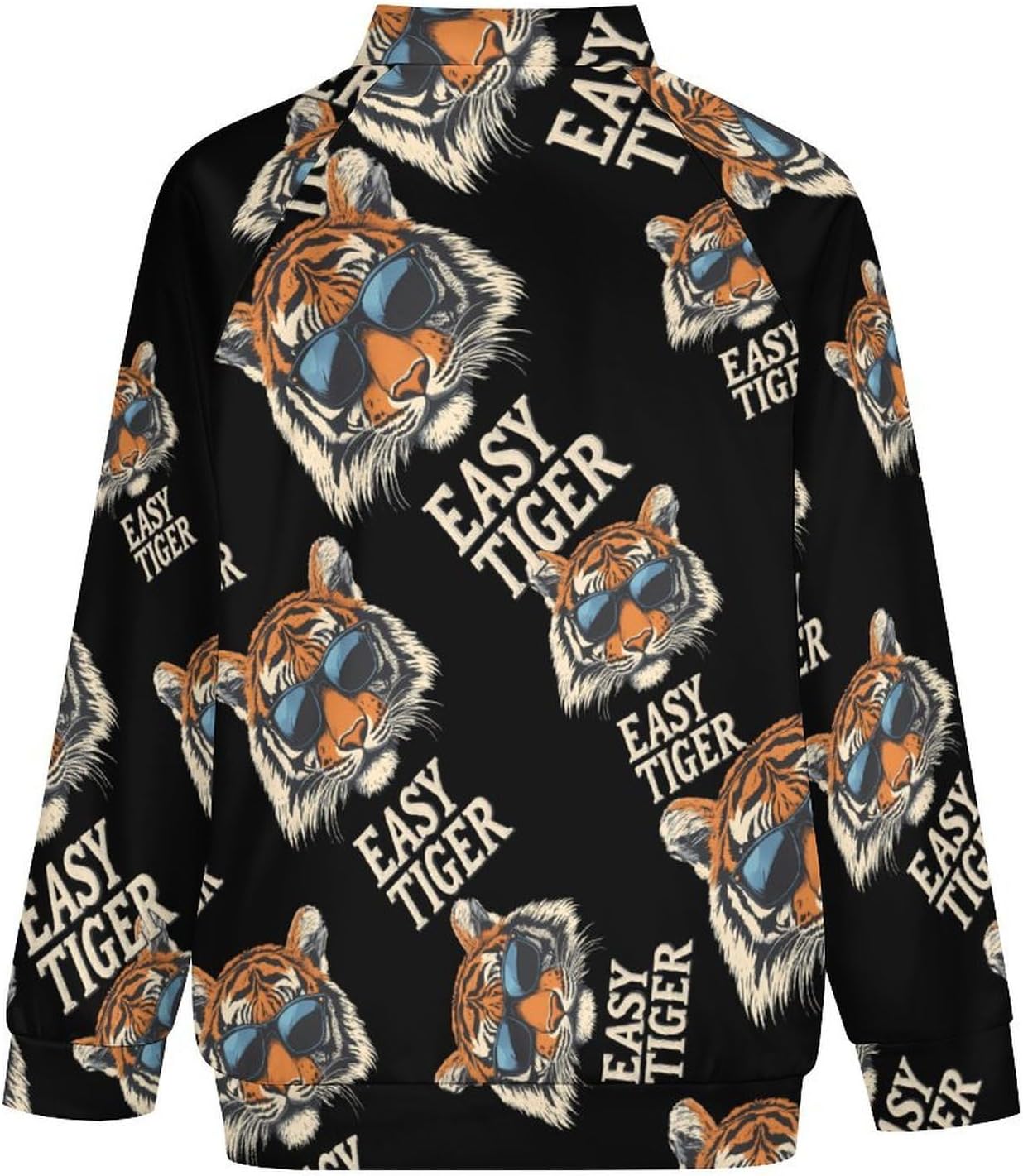 Tiger Men's Zip Up Sweatshirt Casual Sweater Jackets Long Sleeve Tops Lightweight Coat