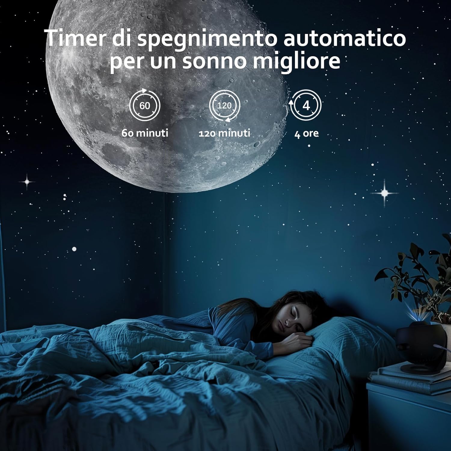Proiettore Stelle Soffitto 13 in 1 con Effetto Meteora, Proiettore Planetario HD con 13 Dischi Intercambiabili, Rotazione 360°, Messa a Fuoco Regolabile, Timer, Luce Notturna LED per Bambini e Adulti