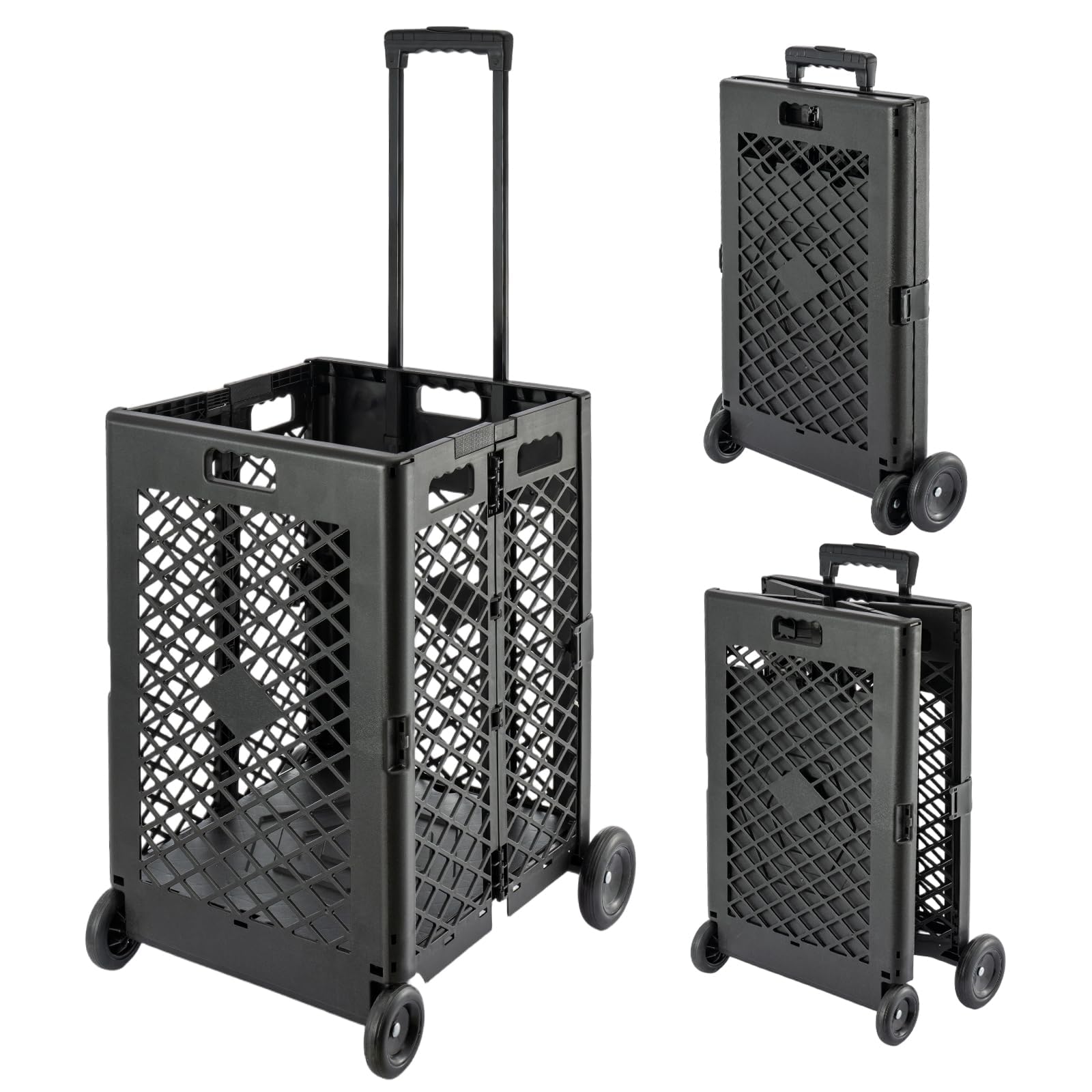 SUNNYNEST Shopping Trolley On Wheels Foldable Trolley Cart โ 4-Wheel Portable Folding Storage Cart for Shopping, Camping, Picnic, RV, School, Outdoor Use (75L) โ image 1