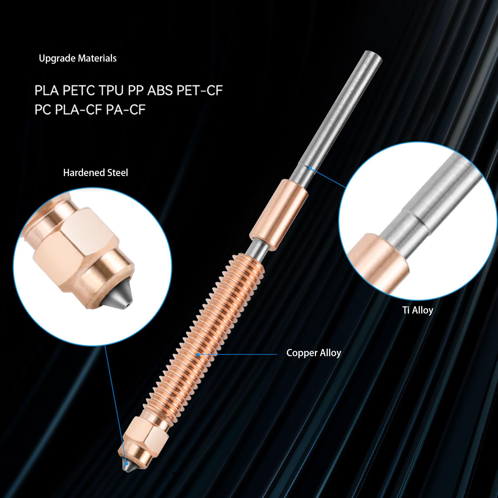 Keramikheizungsblock -Kit Alle Metall -Integrierten Düsenkit Schnellbaugruppe Hochgeschwindigkeitsdruck mit 0, 4 Mm 0, 6 Mm 0, 8 Düsen für K2 Plus 3D -Drucker