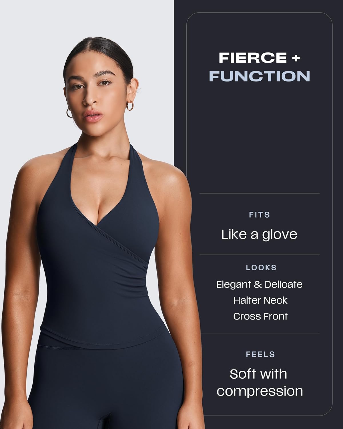 Aoxjox Women's Sleeveless Athlenza Halter Tank Tops Workout Athletics Lumastretch Yoga Curve Longline Crop Top - Image 5