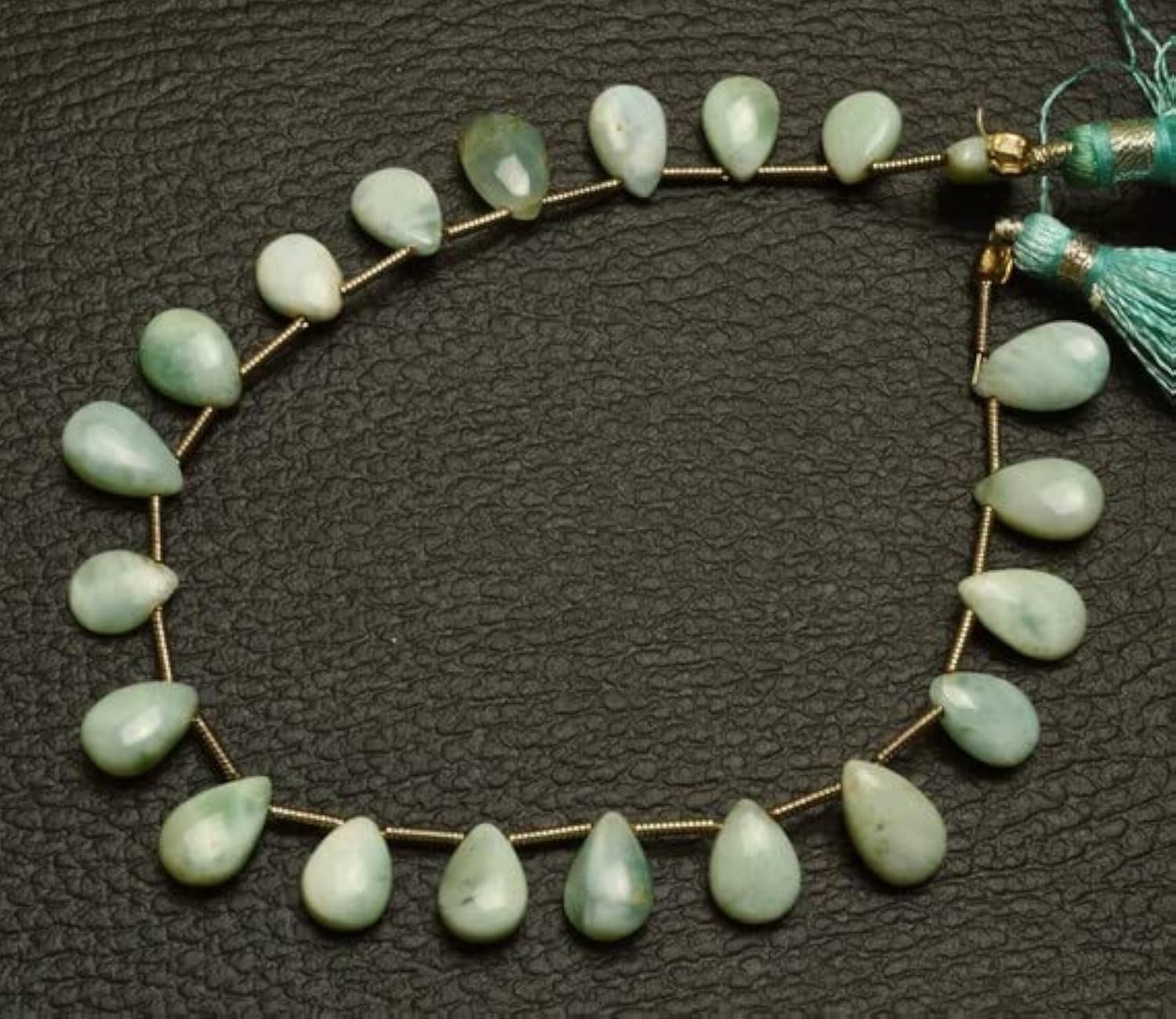 Larimar perles poire lisses bleu azur de 8 à 10 mm par LKBEADS