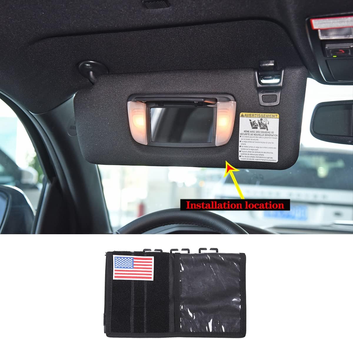 PIUGILH Car Sun Visor Storage Bag, Sun Visor Pocket Organizer Sunshade Storage Bag Fit for Toyota Tacoma 2016-2022 Interior Decoration Accessories