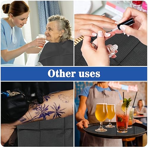 Miniatura 7 de 60 piezas Baberos Dentales Desechables - Baberos Dentales para Dentista, Baberos para Tatuaje, Baberos Negros para Uñas, Toallas, Cubiertas de Mesa,