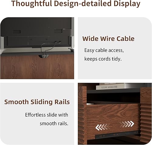 Miniatura 7 de Soporte de TV de 78.8 pulgadas con armarios de almacenamiento para sala de estar, consola multimedia, centro de entretenimiento con cajones,