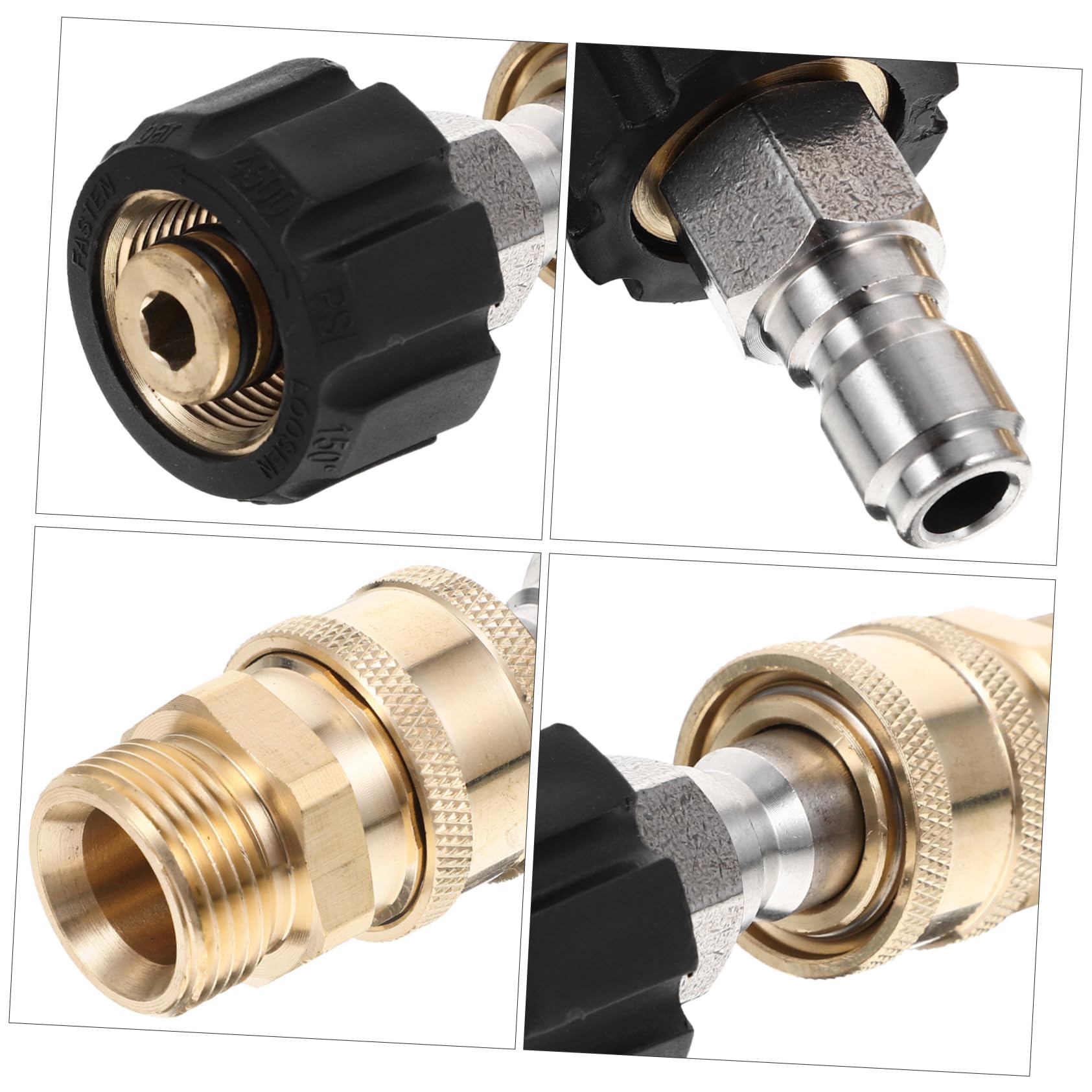 Toddmomy 5sets Adattatore per Idropulitrice Raccordo Rapido Ottone per Accessori di Pulizia Compatibile con Tubo da Giardino e Idropulitrici per Lavaggio Auto e Irrigazione Fiori