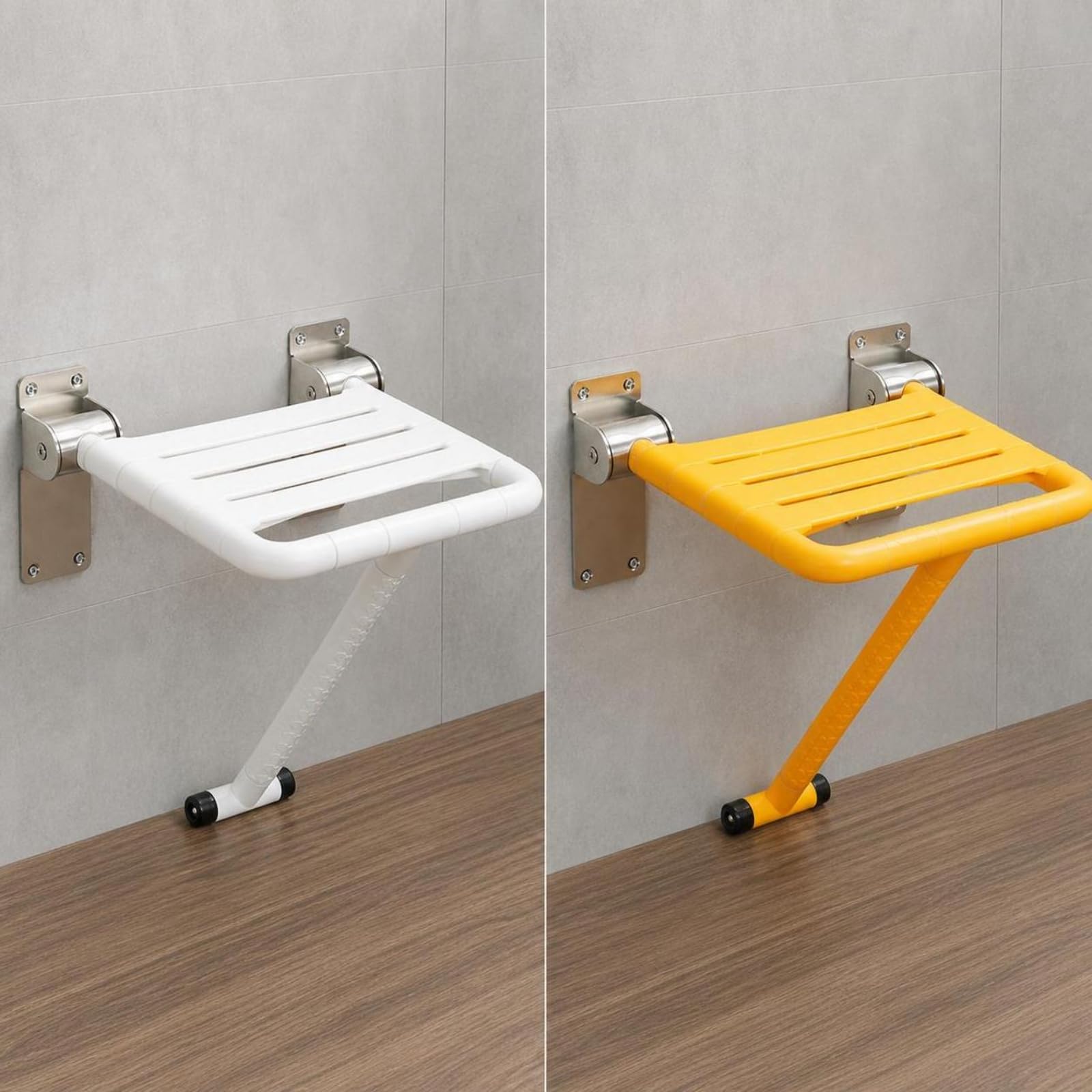 Amagogo Asiento para Ducha Pared | Ahorra Espacio, Asiento Ducha con Patas, Antislizante, para Baño, uarios Mayores,