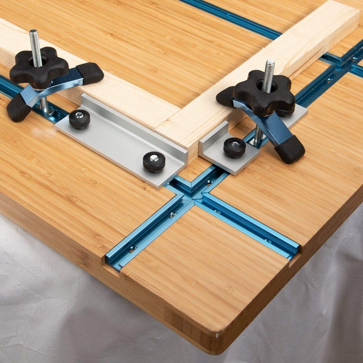 POWERTEC 71361 TTrack Table Top Wooden TTrack Accessories for Woodworking Premium Bamboo