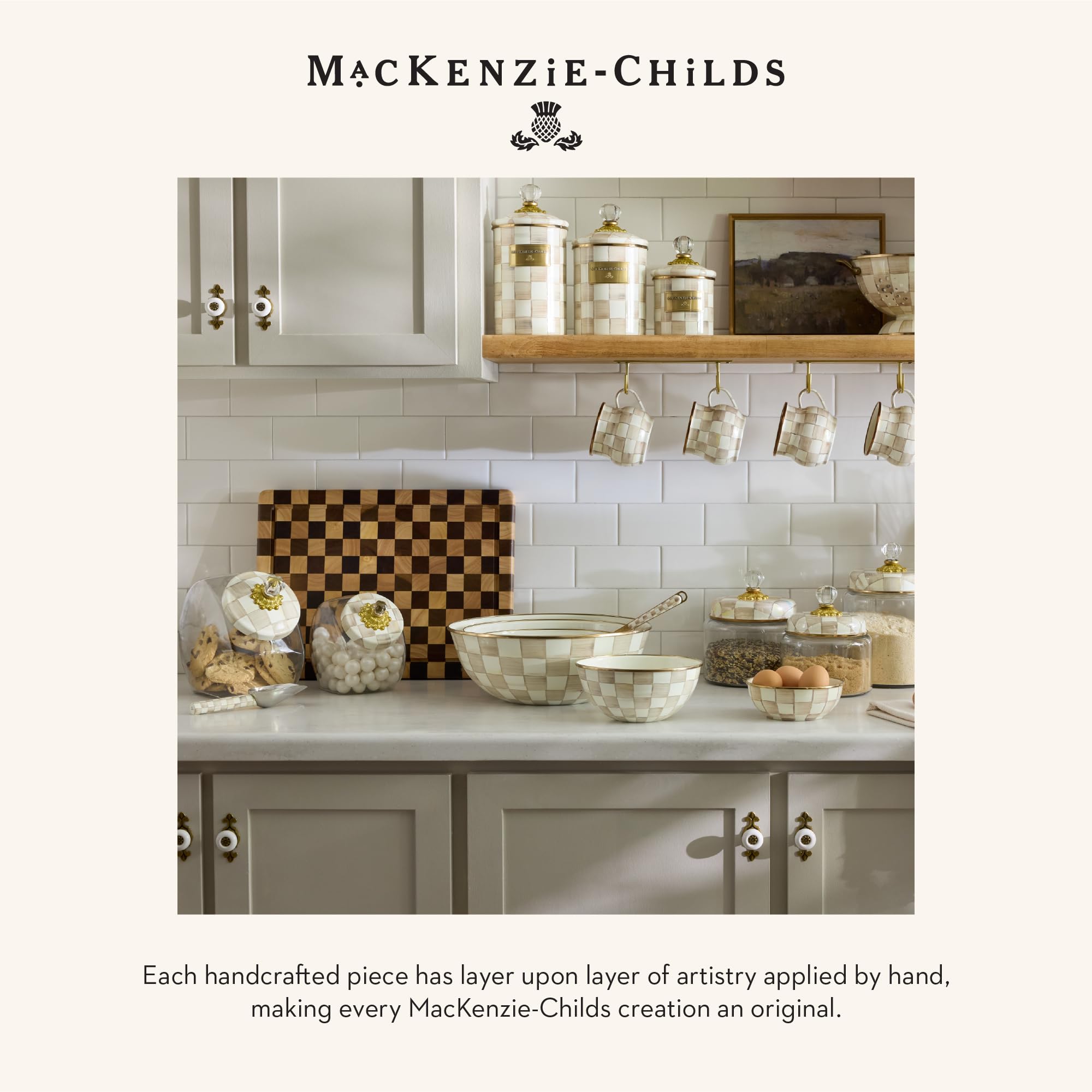 Amazon | MACKENZIE-CHILDS チェックカービングボード、装飾木製