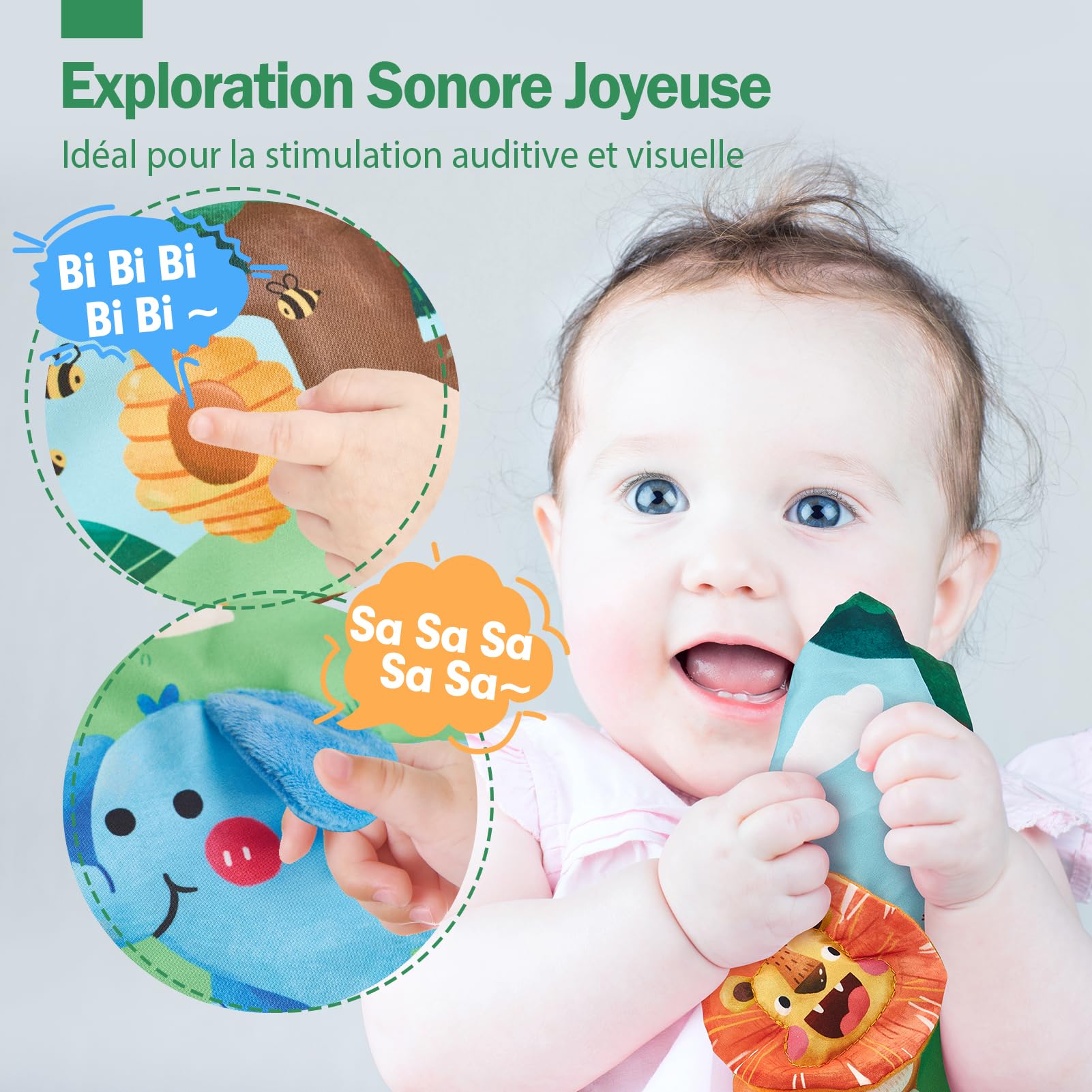 hahaland Jouet d'Éveil Bébé 6 Mois avec Miroir Éveil Montessori Noir et Blanc Jouets Sensoriels pour Tout-Petits, Cadeau pour Bébé Naissance Fille Garcon 0 3 6 12 Mois