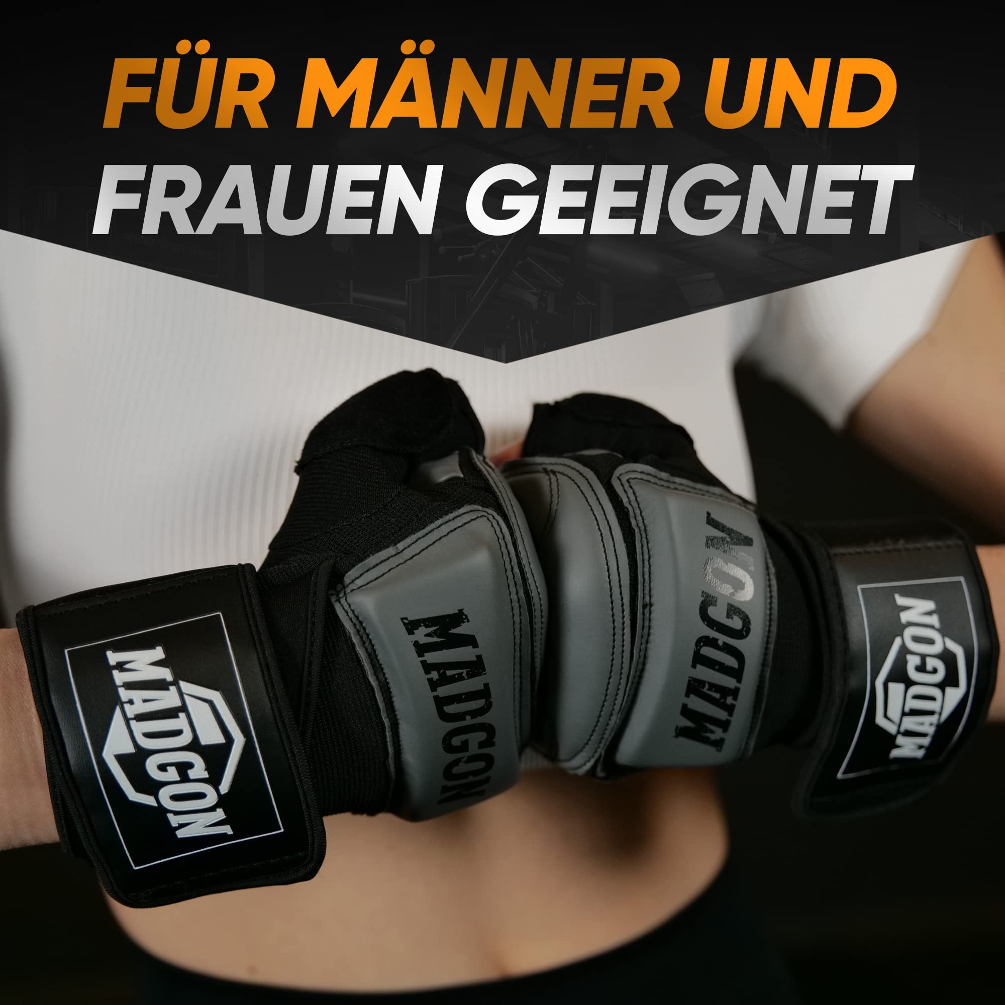 MADGON Guanti MMA Professionali per Boxe, Allenamento con Sacco, Grappling