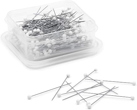Dritz 61 Glass Head Pins, Extra Fine, 1-3/8-Inch (250-Count) , White