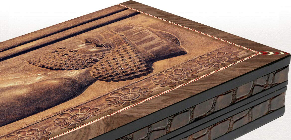 BACKGAMMON SET GRANDE DA GAMBO IN LEGNO PIEGHEVOLE DI QUALITÀ E CIELO (Antico 2,5-50,8 cm)
