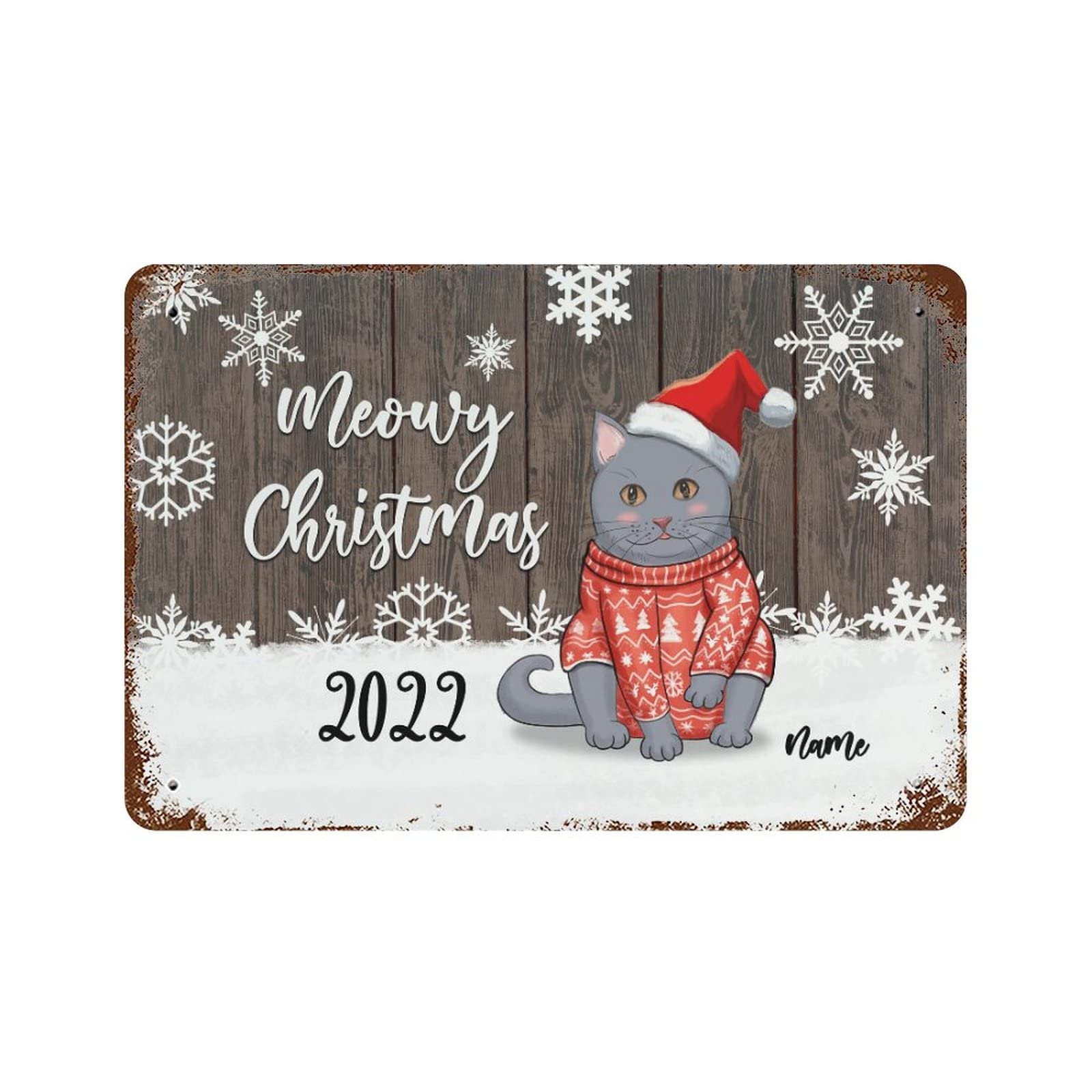 Panneau de vœux de pelouse vintage avec chats de Noël pour décoration de bar de fêtes