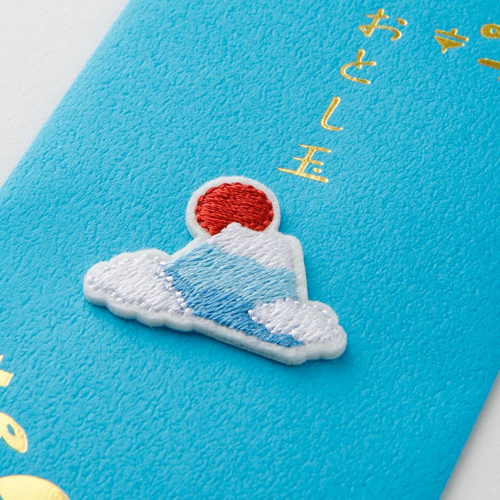 Midori 25650006 Pouch Bag, Otoshidama, Embroidery, Mt. Fuji Pattern