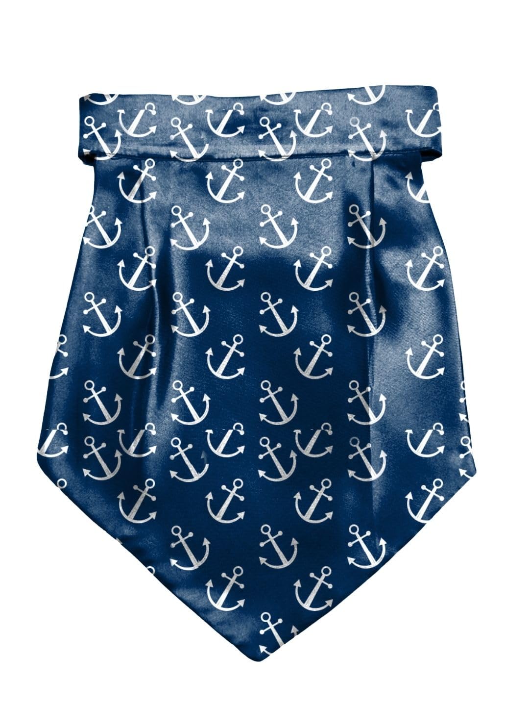 blacksmith Navy Blue Anchor Printed Cravat with Matching Pocket Square for Men - Scarf Neckwear Cravat for Men with Matching Pocket Square-picture-21