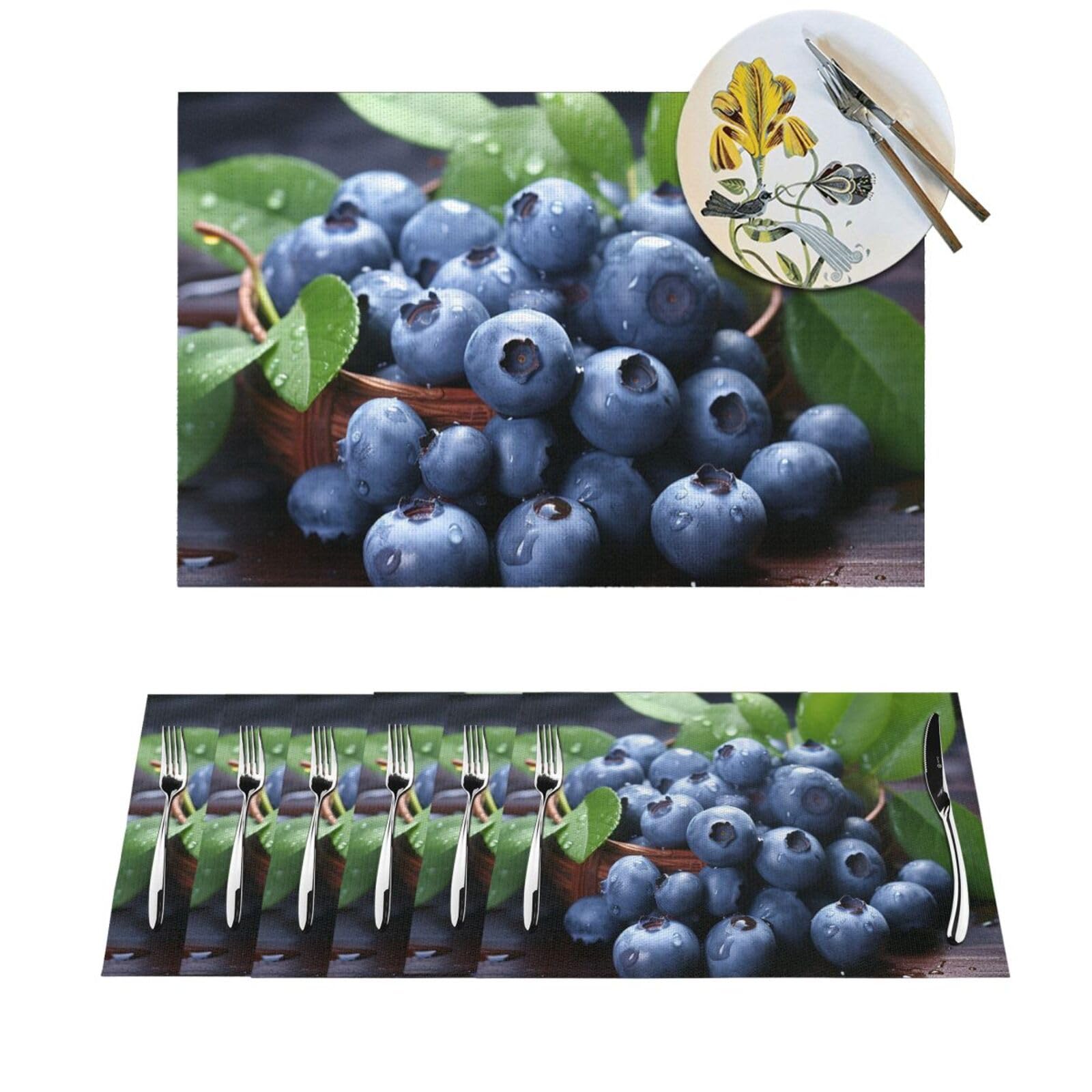 Set de table résistant à la chaleur lot de 6 lavable en PVC anti-tache