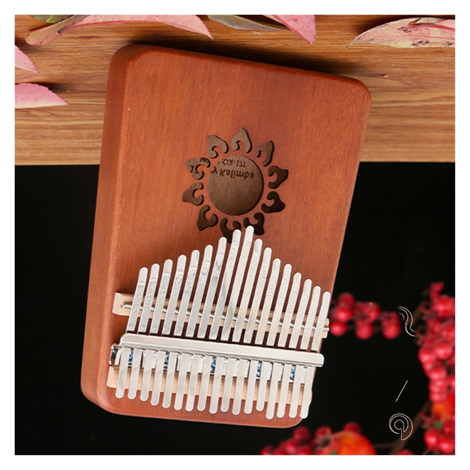 kalimba mini Kolorowa skala chromatyczna w stylu retro 17-tonowe pianino kciukowe Kalimba Kalimba przenośne pianino palcowe dla początkujących