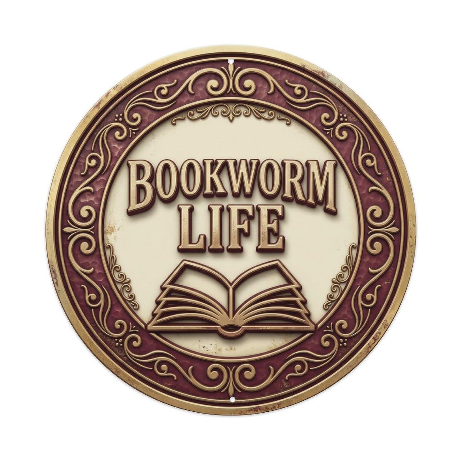 Bookworm Life Nostalgic Hanging Ornament Retro Slogans Metal Tin Sign