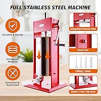Vista 15 de Hakka 15 Pound Sausage Stuffer 2 Speed Stainless Steel Vertical Sausage Maker by HAKKA BROTHER