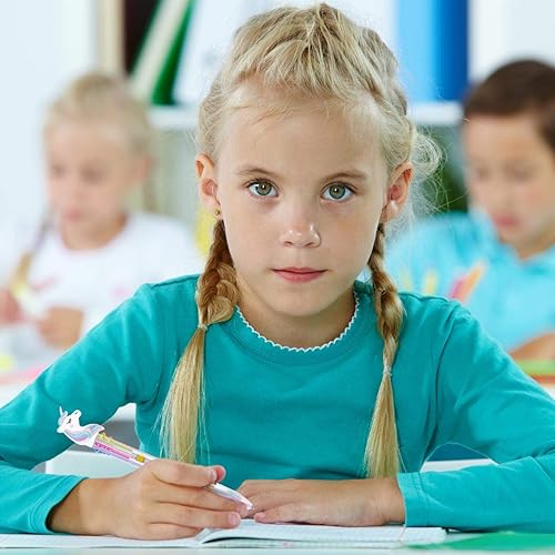 Miniatura 5 de Tbestmax 12 bolígrafos multicolor retráctiles de gel de unicornio, bolígrafos de tinta líquida, suministros de oficina, regalos de oficina, 6