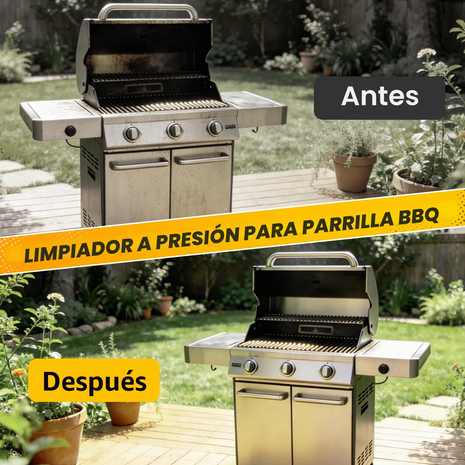 WingFly Hidrolimpiadora de Alta Presión, Presión de Trabajo de 75 Bares | caudal de 300 l/h, limpiador de alta presión portátil con boquilla ajustable, para coches, vallas, terrazas, manguera de 10 m
