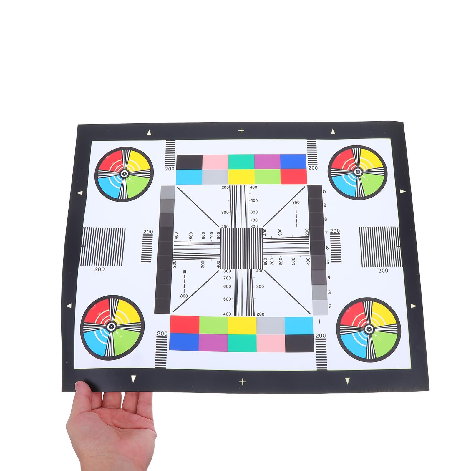 Farbtesttafel und Kameratesttafel 40x30cm Robust für CCTV Systeme mit Fokus Einstelltabelle zur Überwachungskamera Inspektion im Innen und Außenbereich