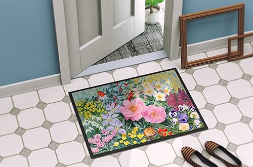 Miniatura 4 de Caroline's Treasures SASE0956JMAT - Tapete de invierno floral por Anne Searle para puerta delantera, 24 x 36 pulgadas, para interiores y exteriores