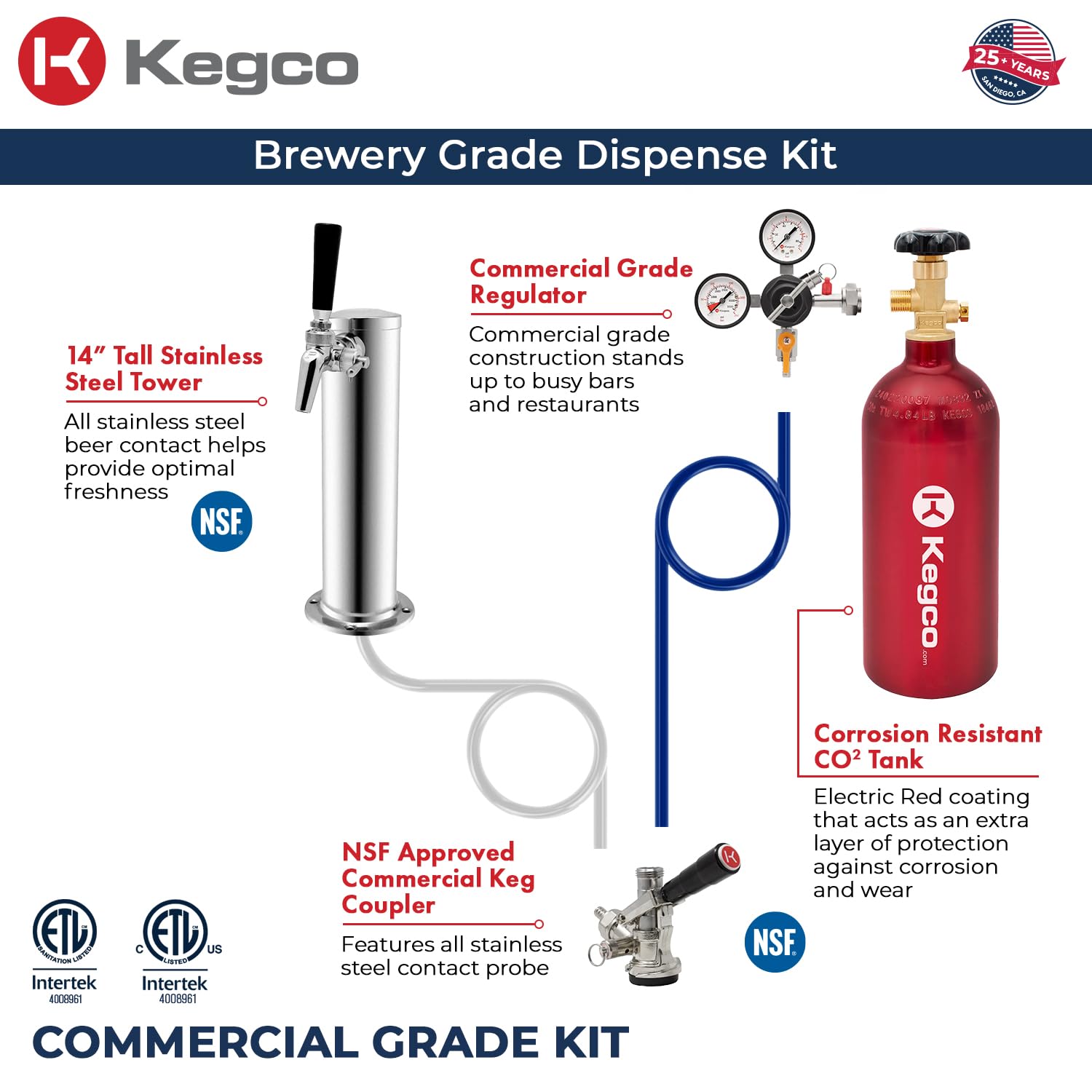 Kegco Kegerator 24" Wide Single Tap Stainless Steel Commercial Beer Dispenser Hk38ssc-1 on Fridge.com - View 6