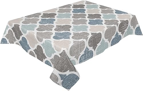 Miniatura 9 de Mantel rectangular impermeable a prueba de aceite, color naranja, marrón, gris, beige, con textura de pintura al óleo abstracta, para exteriores,