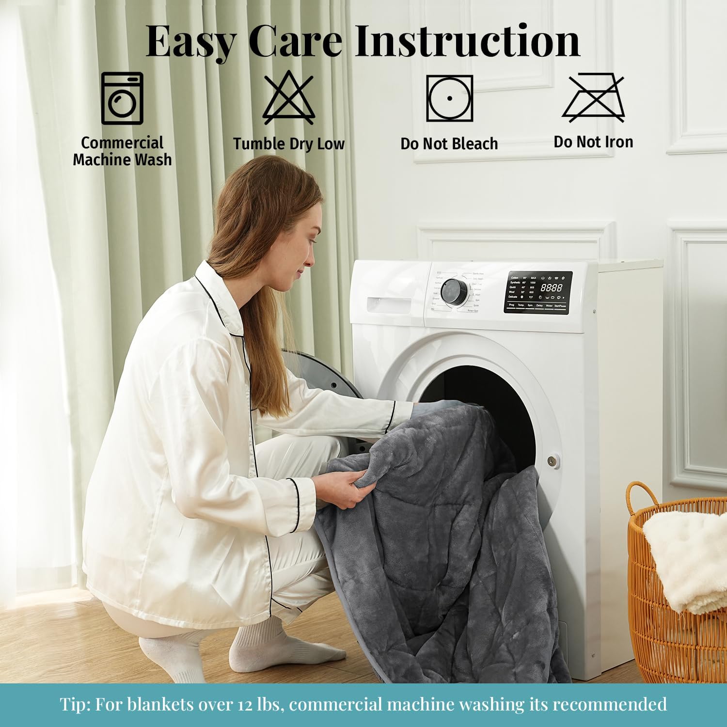 cheer-up gift for sad friend sherpa weighted blanket grey