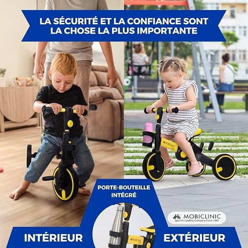 Mobiclinic® kids, Triciclo 5 in 1, Chase, Evolutivo, Da, A anni, Manubrio e sedile regolabili, Ultraleggero 3, Kg, Montaggio facile, Ruote antiforatura, Fino 25, Porta bottiglia - 6