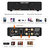 Vista 8 de Douk Audio A5 2 Channel TPA3255 Stereo Amp, 300 Watts x2 Mini Hi-Fi Audio Power Amplifier Class D for Home Theater System, Passive Bookshelf Tower