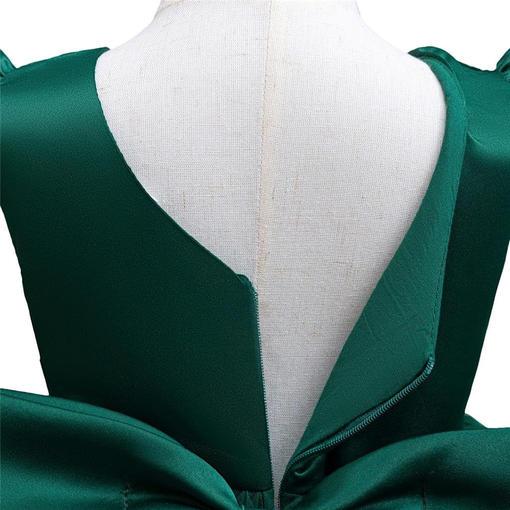 Lito Angels Vestido de Fiesta con Perlas para Niñas | Mangas con volantes, Falda amplia de tul, Perlas, Lazo trasero, Boda, Cumpleaños, Comunión