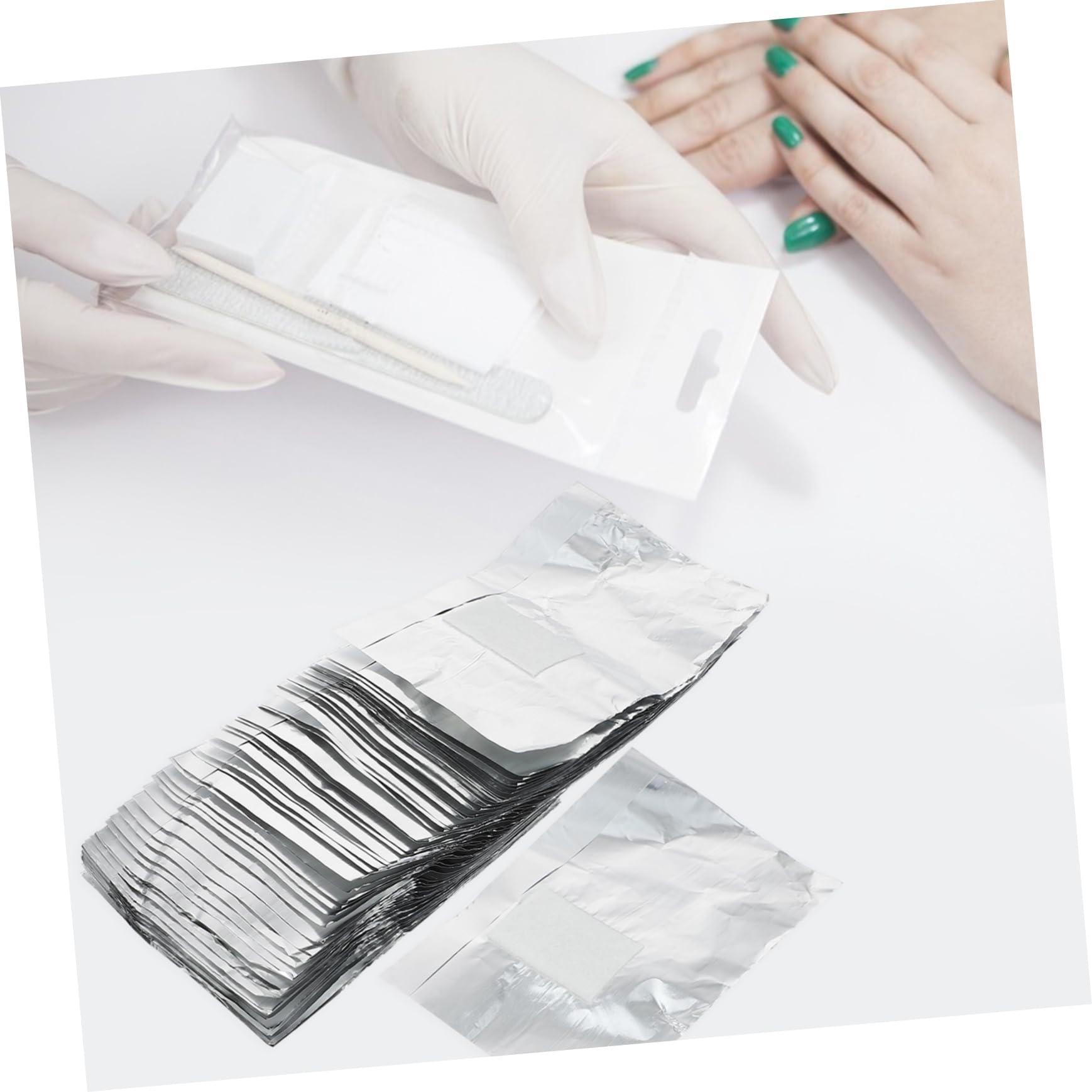 IWOWHERO 2sets Nail Polish Remover Wraps Soak off Nail Gel Polish Lint Pads Long Thick Foil Wraps 200pcs*2