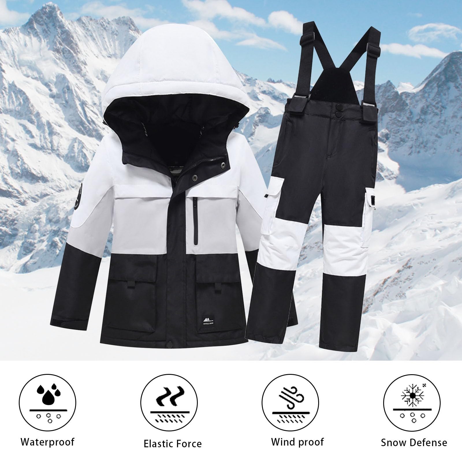 Completi Bambini Bambino Ragazzi Tuta Da Neve Tuta Da Sci Per Bambino Unisex Windbroof Bambino Tuta Da Sci Apertura Con Zip Tute Trekking Bambino Bambino Tuta Da Neve Inverno Tuta Da Sci Per Bambini