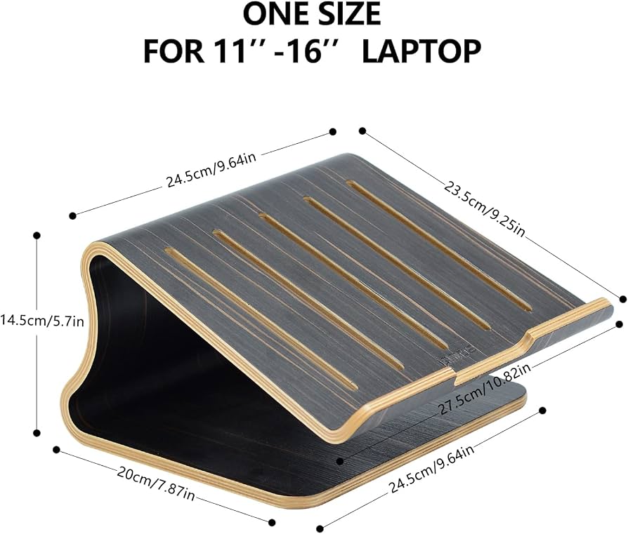 Amazon.co.jp: SAMDI 木製ノートパソコンスタンド - ブラック