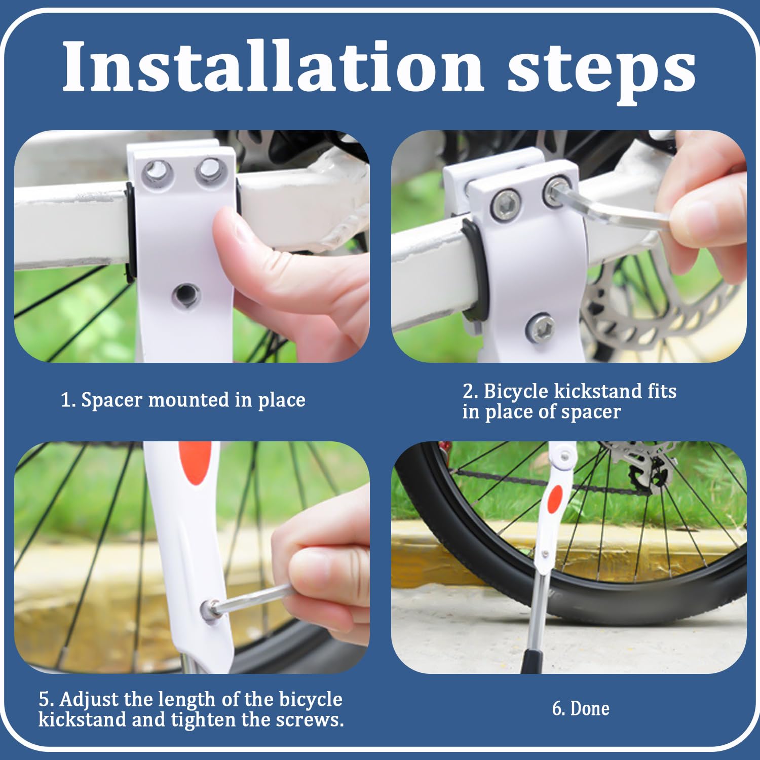 Cavalletto per bicicletta da 24 – 28 pollici, regolabile in altezza, supporto per bicicletta, universale, con piedini in gomma antiscivolo per mountain bike, e-bike, bici da corsa