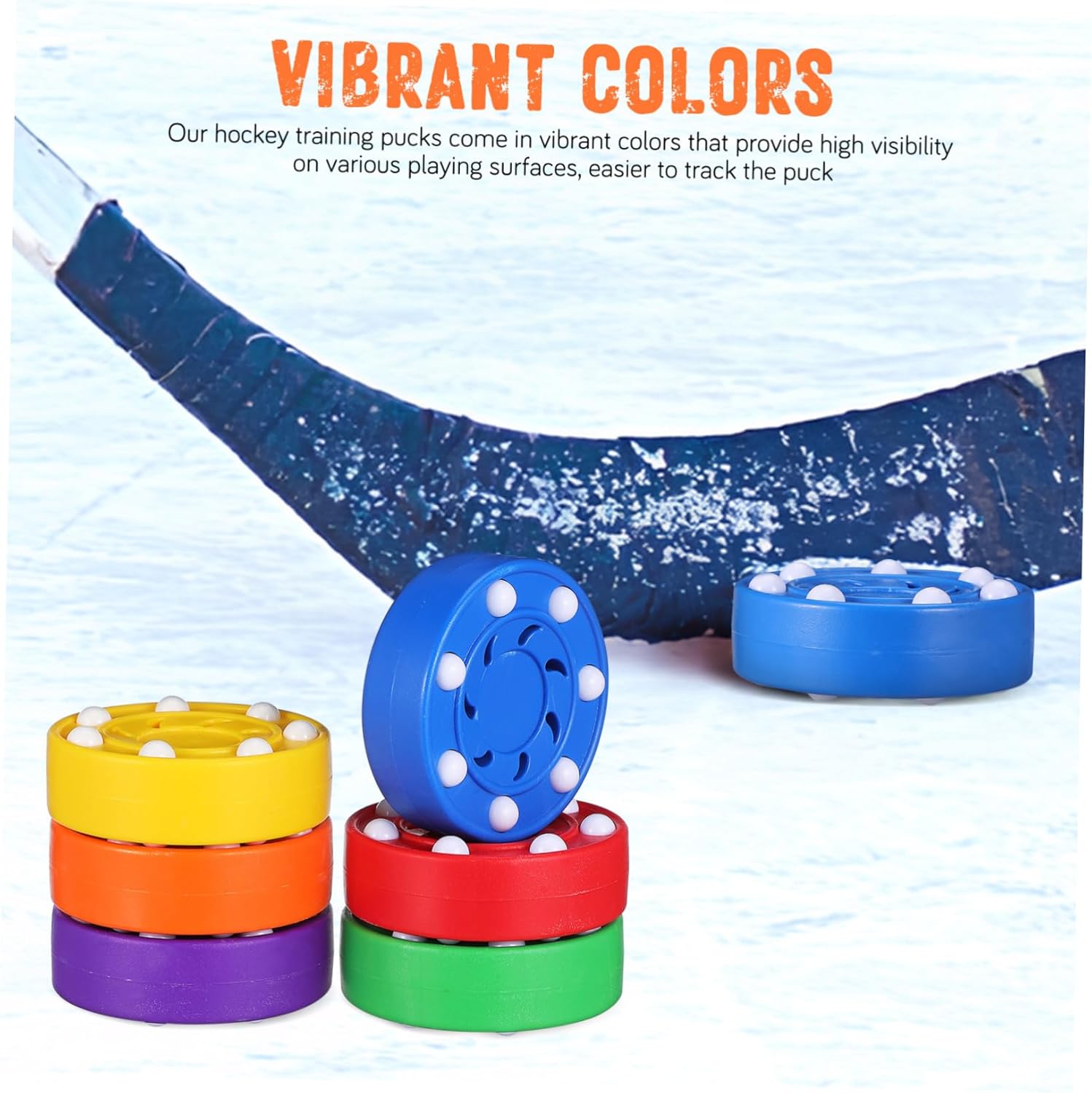 6pcs Roller Hockey Pucks Durable Training Balls for Skill Enhancement High Visibility Colors for Practice Sessions for Professional Amateur Players
