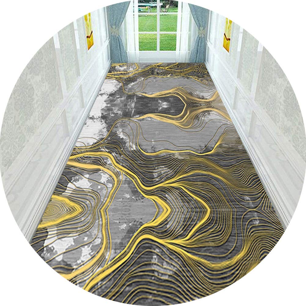 Tapis de passage d'allée abstrait 3D antidérapant en polyester sur mesure pour couloir