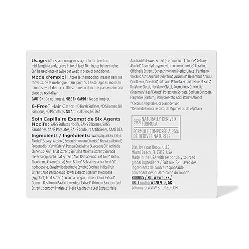 Miniatura 9 de Briogeo Superfoods Avocado + Kiwi Mega Moisture Mask - Mascarilla sin proteínas, hidratación profunda, mejora el brillo, máscara hidratante para