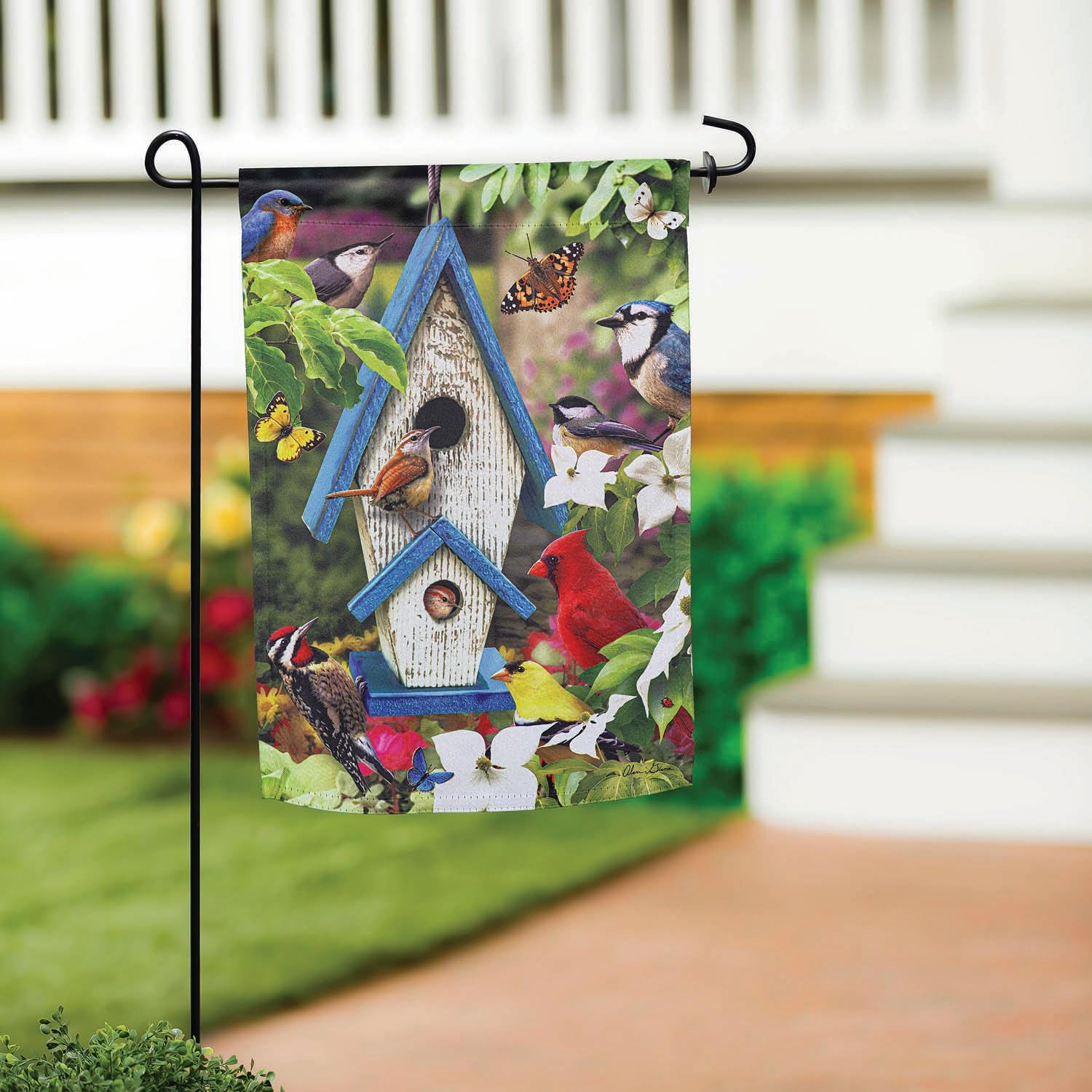 Evergreen Flag Spring Garden Flags 12x18 double sided | Bird Garden Flags For Outside | Welcome Small House Flag Décor for Yards and Gardens | Gift for Birds Lovers (Cardinal Memorial)