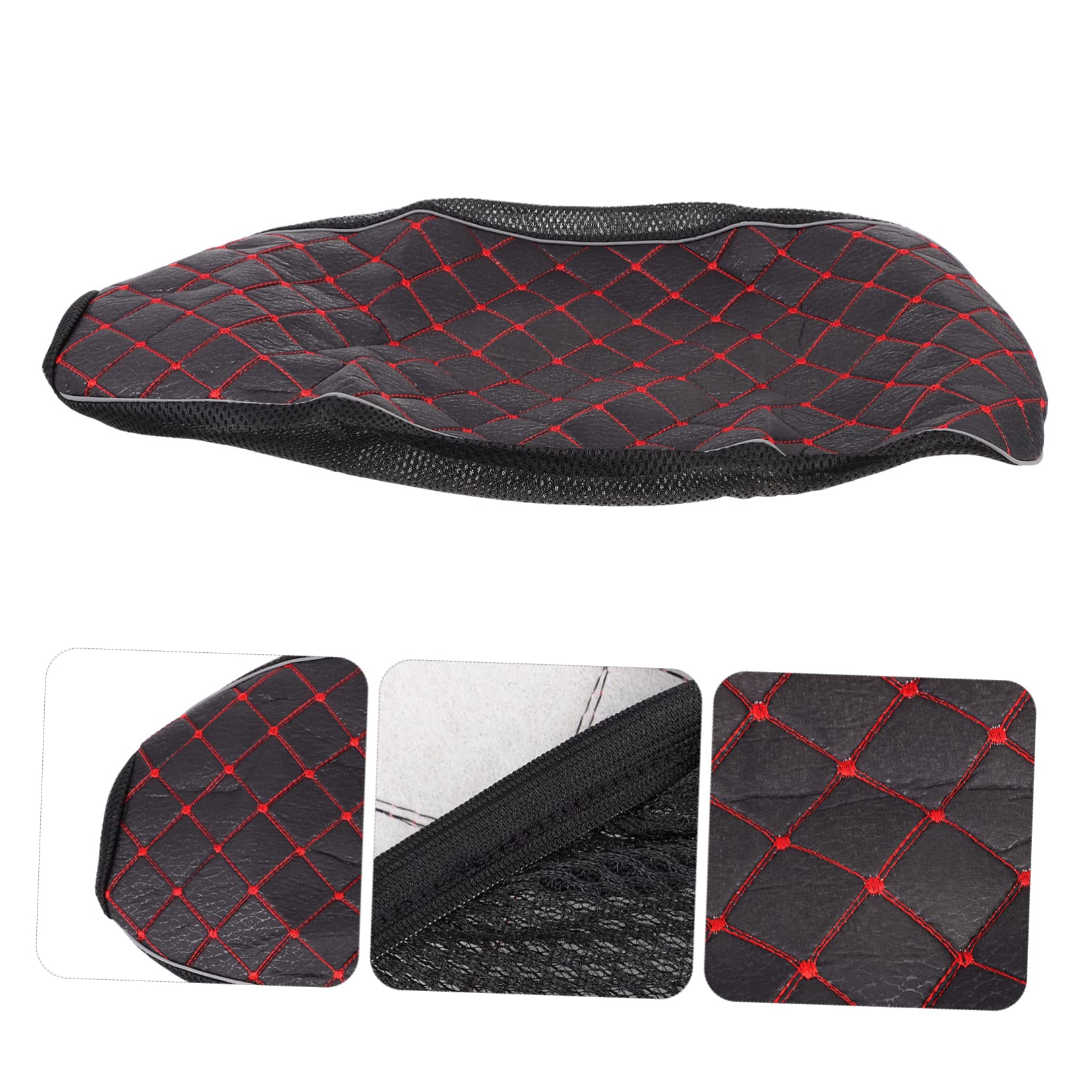 SOLUSTRE 3pièces Housse De Siège De Électrique Couverture De Coussin De Selle Anti-UV Et Respirante Confortable pour Conduite Modèle Moyen à Carreaux Utilisation