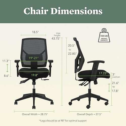 Miniatura 2 de HON Crio - Silla de trabajo de respaldo alto, silla de computadora con respaldo de malla con control asincrónico para escritorio de oficina, en