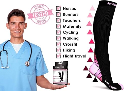 Miniatura 4 de Physix Gear Sport - Calcetines de compresión para hombres y mujeres de 20 a 30 mmhg, ajuste atlético (1 par)