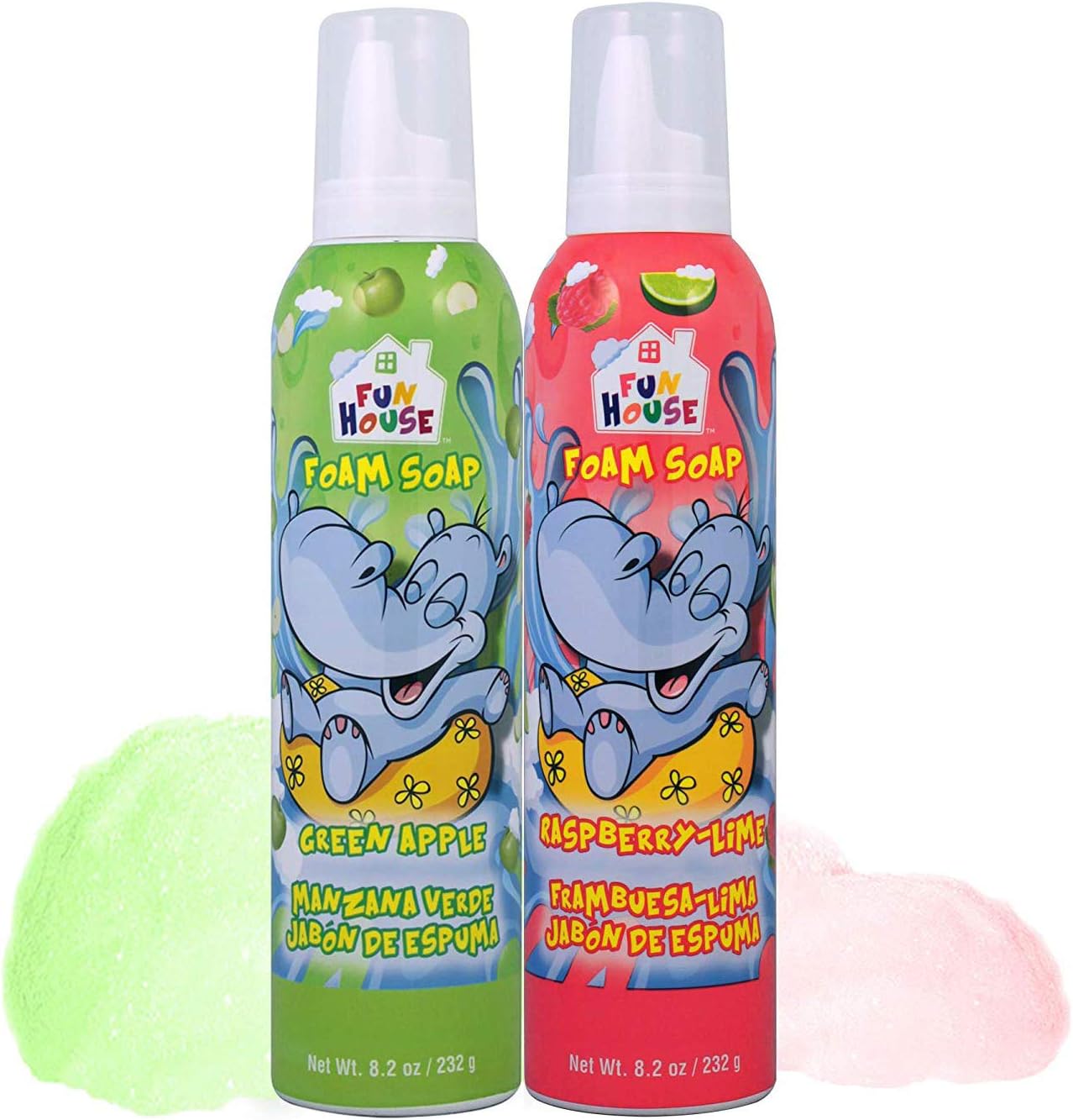 Moneysworth & Best Fun House Kids Foam Soap green Apple & raspberry-Lime, 2 Pack 14423 & Fun House Kids Foam Soap Wild Watermelon & Bubble Gum,2 Pack