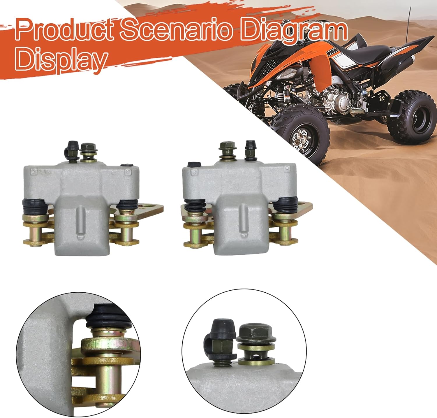 labwork Front Brake Caliper Left Right Replacement for Polaris Ranger 420 500 4X4 6x6 1998-2004