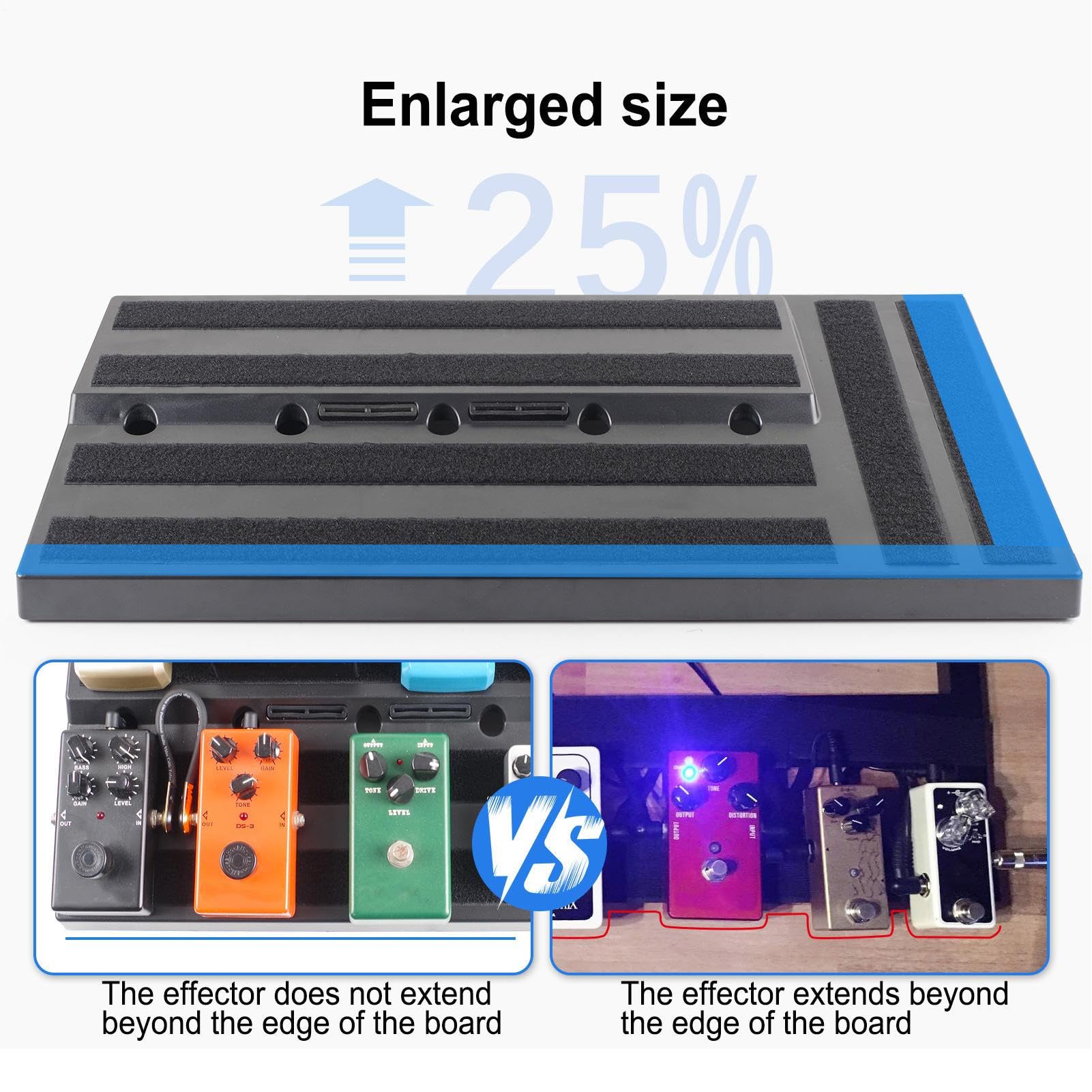 Zasilana płytka pedałowa, pochylona płytka efektów gitarowych, przenośny, pedalboard, akcesoria do basów i gitary, sprzęt muzyczny dla gitarzystów i basistów, kompaktowy organizer na pedały do