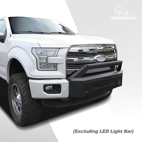 Miniatura 3 de IRONBISON Front Bumper Compatible with 2015-2017 Ford F150 (Include EcoBoost Engine Model) Truck F150 Bumper Guard Stubby Bull Bar Can Add LED Light