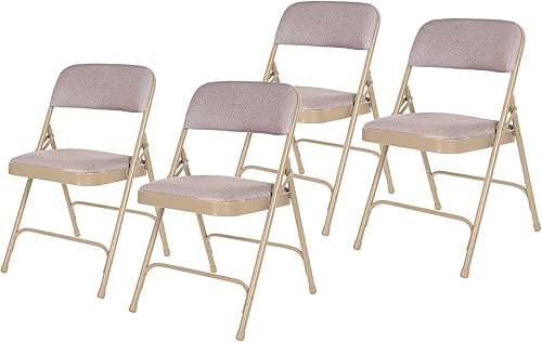 Miniatura 17 de OEF Furnishings Serie OEF2200 - Sillas plegables de doble bisagra acolchadas de tela de alta calidad para servicio pesado (paquete de 4, negro Negro